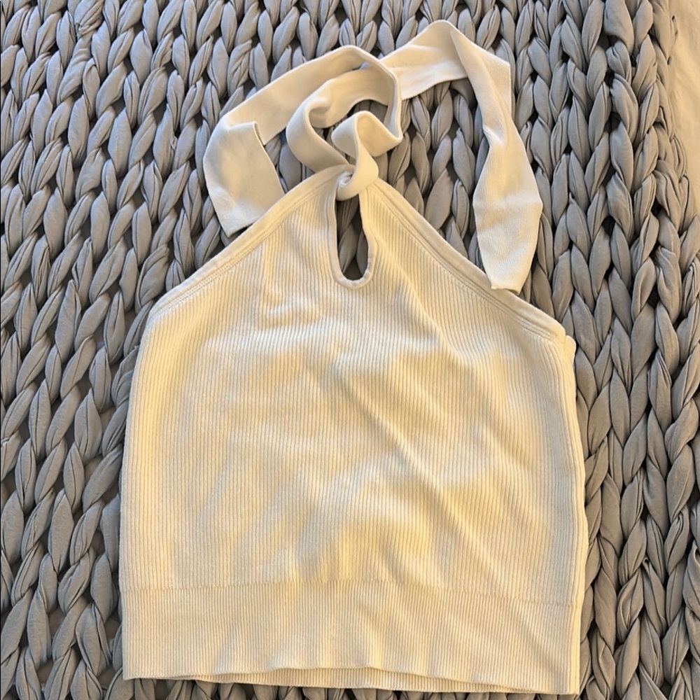 Elegant Cream Halter Top